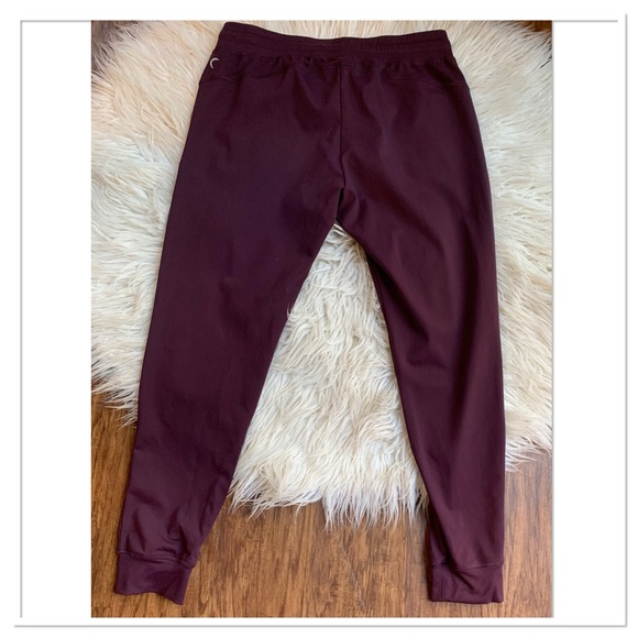 Zyia Active Unwind Joggers Pull On Drawstring Waist Burgundy Size Large - Picture 3 of 6